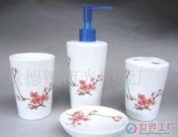 陶瓷水點桃花衛浴四件套 雅致生活之選